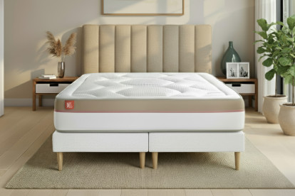 Ensemble Matelas Sommier 180x200 cm - 2 Sommiers Blanc - Le Cosy