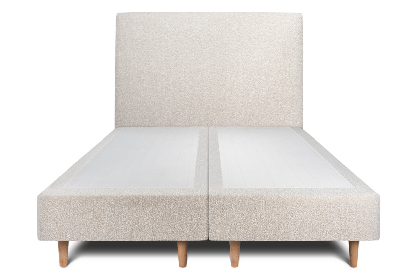 Lit 2x80x200 cm avec Tête de lit tapissée - Tissu Bouclette