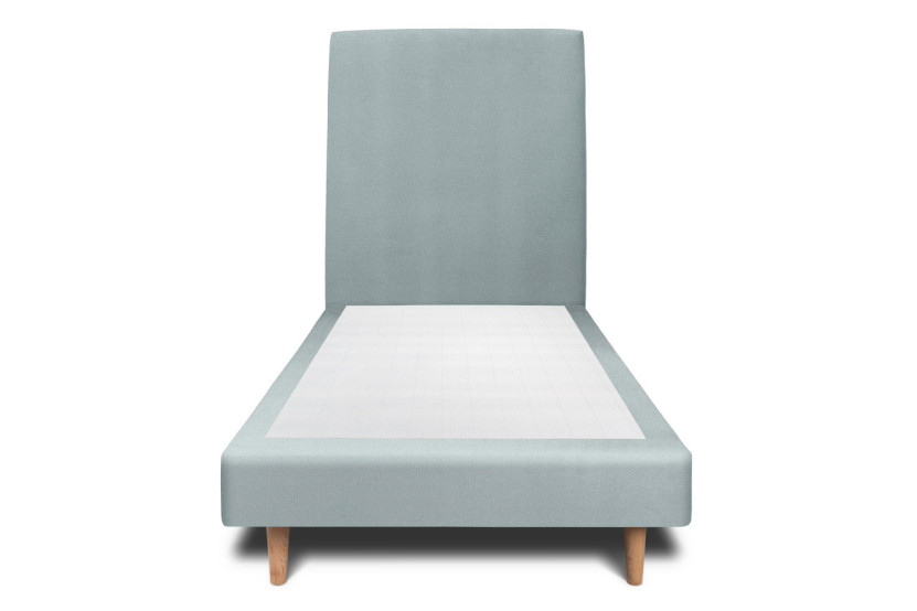 Lit 90x190 cm avec Tête de lit tapissée - Tissu Velours