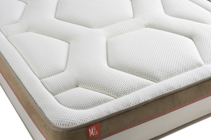 Ensemble Matelas Sommier 90x190 cm - Sommier Beige (déjà monté) - Le Cosy