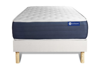 Ensemble Matelas Sommier 80x200 cm - Sommier Blanc (en kit) - Actimemo Sleep