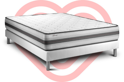Ensemble Matelas Sommier 140x200 cm - Sommier Blanc (déjà monté) - Vitalpower Recover