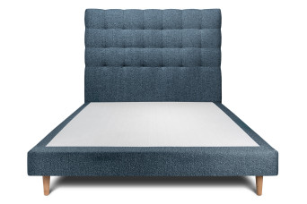 Lit 150x200 cm avec Tête de lit capitonnée - Tissu Bouclette