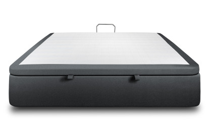 Sommier Coffre 200x200 cm - Velours - Gris anthracite