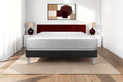 Ensemble Matelas Sommier 90x190 cm - Sommier Noir (en kit) - Vitalmemo