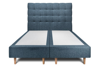 Lit 2x80x200 cm avec Tête de lit capitonnée - Tissu Bouclette