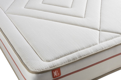 Ensemble Matelas Sommier 90x190 cm - Sommier Blanc (en kit) - Le Paisible