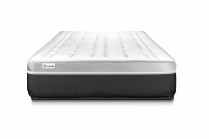Ensemble Matelas Sommier 90x200 cm - Sommier Blanc (en kit) - Vital Soft