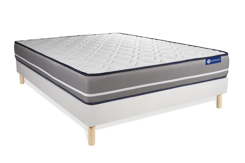 Ensemble Matelas Sommier 160x200 cm - Sommier Blanc (en kit) - Actiflex Pur