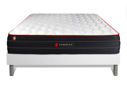 Ensemble Matelas Sommier 140x190 cm - Sommier Blanc (en kit) - Boost