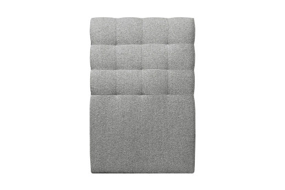 Lit 90x200 cm - Sommier à lattes H29 cm + tête de lit capitonnée - Tissu Bouclette Gris