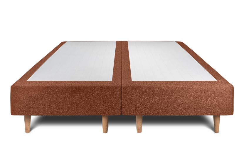 Lit 2x80x200 cm avec Tête de lit tapissée - Tissu Bouclette