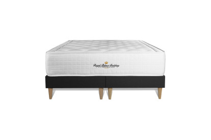 Ensemble Matelas Sommier 200x200 cm - Sommier Noir (déjà monté) - Buckingham
