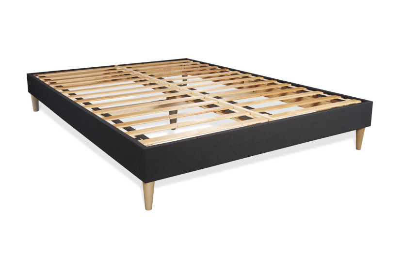Ensemble Matelas Sommier 150x190 cm - Sommier Noir (en kit) - Windsor