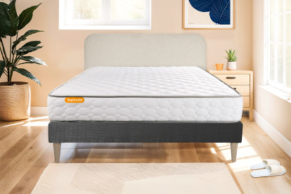 Ensemble Matelas Sommier 200x200 cm - Sommier Gris (en kit) - Memo