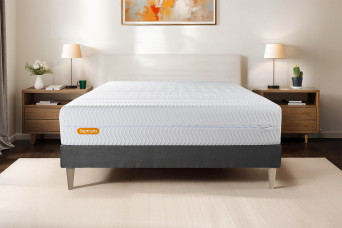 Ensemble Matelas Sommier 180x200 cm - Sommier Gris (en kit) - Memo Bio