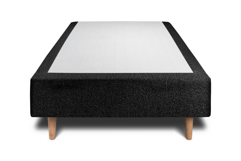 Sommier Tapissier 80x200 cm (déjà monté) - Bouclette - Noir