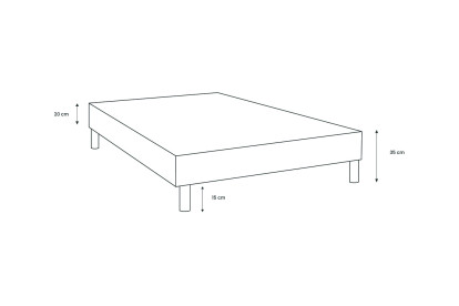 Lit 90x200 cm - Sommier tapissier H35 cm + tête de lit tapissée - Tissu Velours Gris Clair