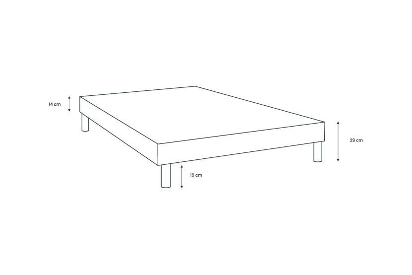 Lit 90x200 cm avec Tête de lit capitonnée - Tissu Bouclette