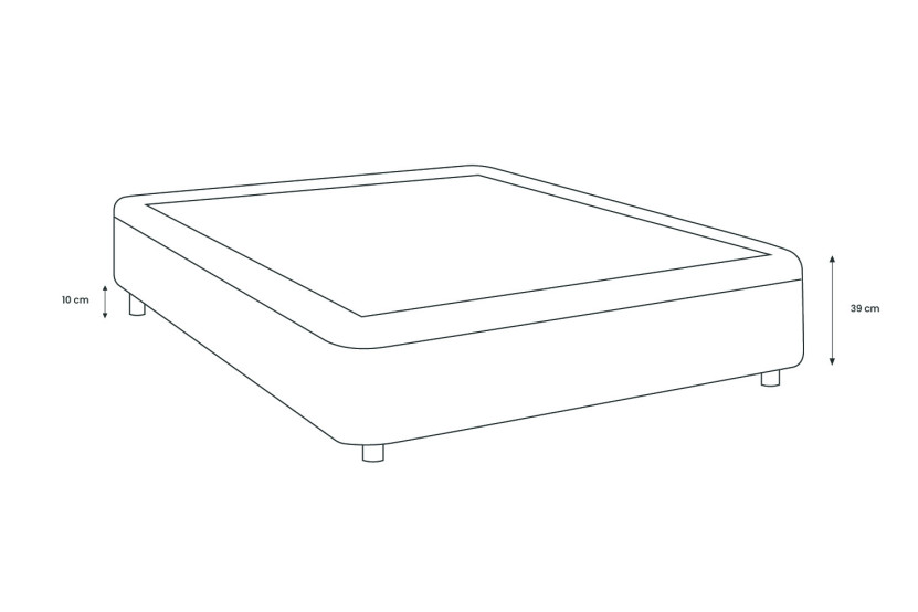 Lit coffre 140x190 cm avec Tête de lit à lignes - Tissu Bouclette