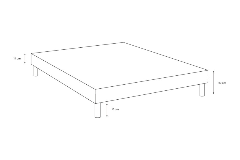 Sommier à Lattes 150x190 cm (en kit) - Velours - Gris Anthracite