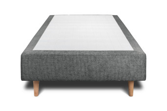 Sommier Tapissier 90x190 cm (déjà monté) - Toile Nattée - Gris Anthracite