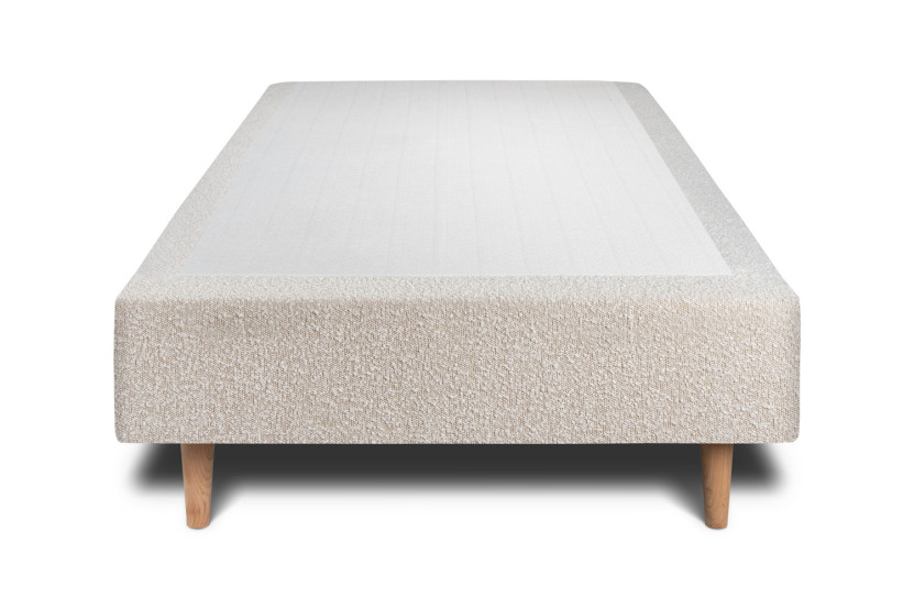 Sommier Tapissier 90x190 cm (déjà monté) - Bouclette - Beige Clair