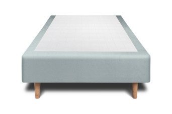 Sommier Tapissier 90x190 cm (déjà monté) - Velours - Gris Bleute