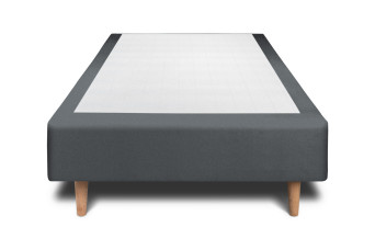 Sommier Tapissier 90x200 cm (déjà monté) - Velours - Gris Anthracite