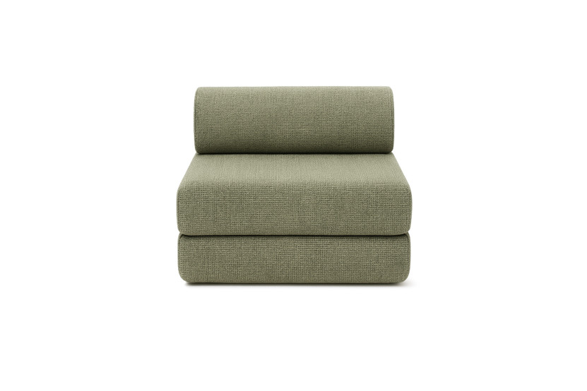 Fauteuil convertible et modulable - Tissu tweed - Vert