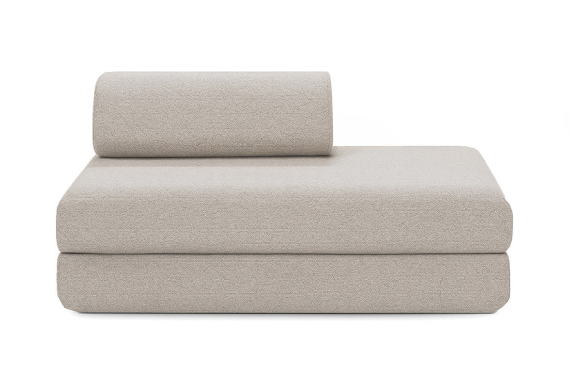 Canapé d'angle convertible 5 places - Tissu imperméable - Gris