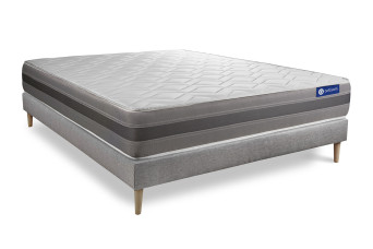 Ensemble Matelas Sommier 180x200 cm - Sommier Gris (en kit) - Actilatex Relax