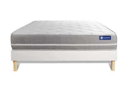 Ensemble Matelas Sommier 140x200 cm - Sommier Blanc (en kit) - Actimemo Touch