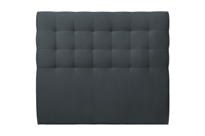 Tête de lit 135 cm Capitonnée - Tissu Velours Gris Anthracite