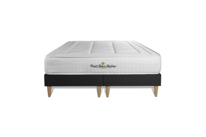 Ensemble Matelas Sommier 160x200 cm - 2 Sommiers Noir - Balmoral