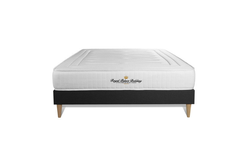 Ensemble Matelas Sommier 130x190 cm - Sommier Noir (en kit) - Nottingham