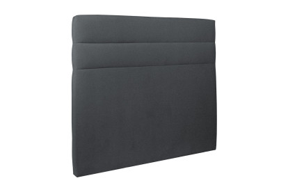Lit 180x200 cm - Sommier à lattes H29 cm + tête de lit à lignes - Tissu Velours Gris Anthracite
