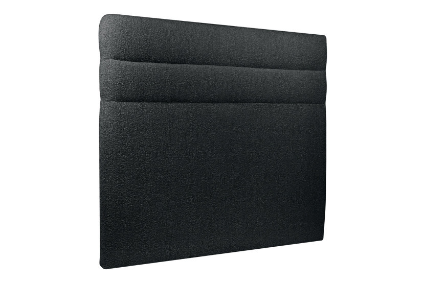 Tête de lit 135 cm Lignes - Tissu Bouclette Noir