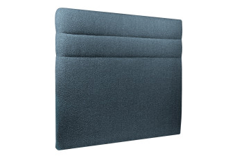 Tête de lit 135 cm Lignes - Tissu Bouclette Bleu