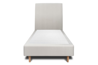 Lit 90x200 cm avec Tête de lit tapissée - Tissu Velours Gris Clair