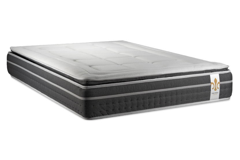 Pack lit complet 160x200 cm - Matelas + Sommier Gris (en kit) + 2 oreillers + Couette - Trente PLUS
