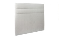 Lit 135x190 cm - Sommier tapissier H29 cm + tête de lit à lignes - Tissu Velours Gris Clair Lit 135x190 cm - Sommier tapissier H29 cm + tête de lit à lignes - Tissu Velours Gris Clair