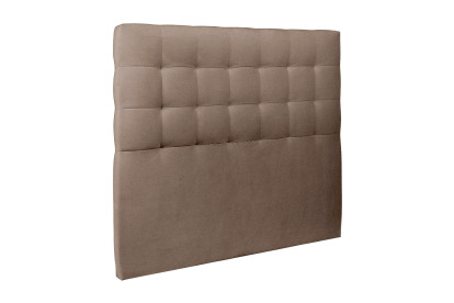 Lit 150x200 cm - Sommier tapissier H29 cm + tête de lit capitonnée - Tissu Velours Taupe