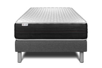 Ensemble Matelas Sommier 90x190 cm - Sommier Gris (en kit) - Vitalmemo One