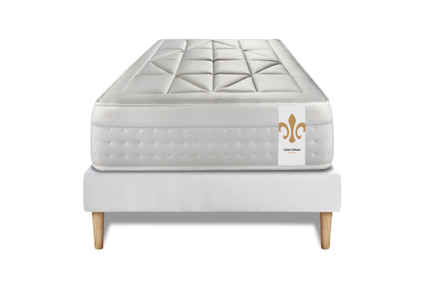 Ensemble Matelas Sommier 90x200 cm - Sommier Blanc (en kit) - Vingt-Huit