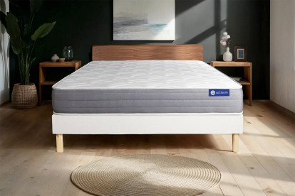 Ensemble Matelas Sommier 200x200 cm - Sommier Blanc (en kit) - Actiflex Dream