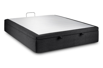 Sommier Coffre 160x200 cm - Toile nattée  - Noir