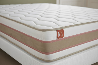 Ensemble Matelas Sommier 90x200 cm - Sommier Blanc (déjà monté) - Le Délicat
