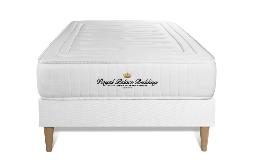 Ensemble Matelas Sommier 90x200 cm - Sommier Blanc (déjà monté) - Nottingham