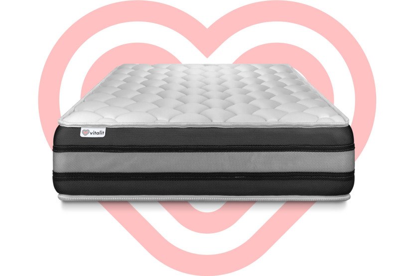 Matelas 80x190 cm Ressorts ensachés et Mémoire de forme - Vitalspring Zen